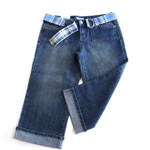 So Vintage Denim Belted Blue Jean Capri Jr. Size 9